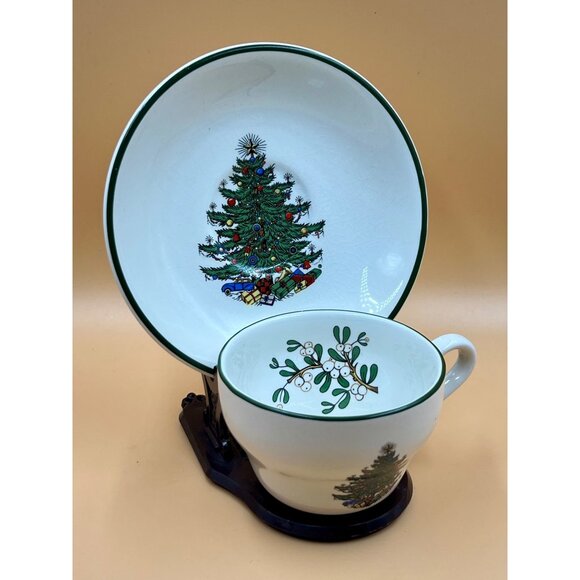VTG 2 Pc. Cuthbertson "Original Christmas Tree" Teacup & Saucer-Made in England - Picture 1 of 10